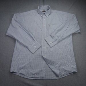 Rafter C Shirt Mens XL White Plaid Easy Wear Forty Five‎ Button Down Long Sleeve